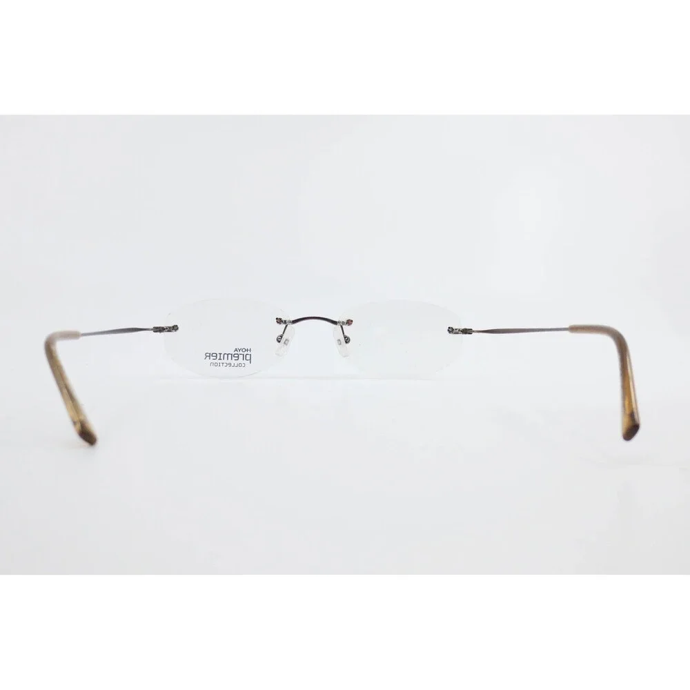 Hoya Premier Collection HP2077 C4668 Rimless Eyeglasses Bronze Amber Italy 48-18